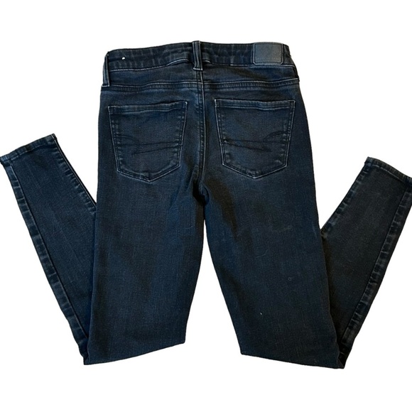 Black American Eagle skinny Jeans Size 0 Regular 🖤 - Picture 5 of 7